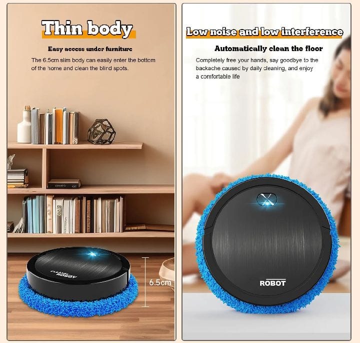 3 In 1 Intelligent Robot Cleaner | Sweeping, Mopping & Dust Cleaning | Mopping Machine, Broom Cleaner | Rechargable Smart Cleaner || Galaxy Bazaar