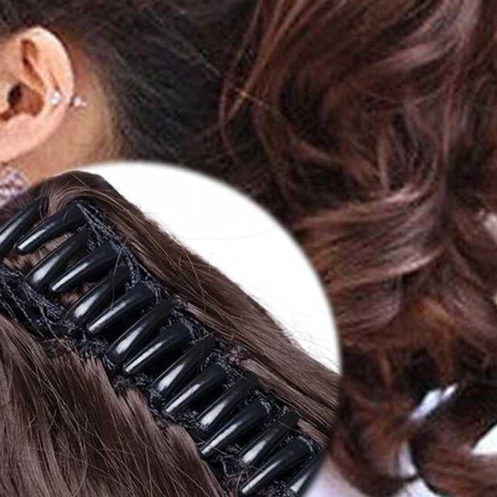 Long Curly Wavy Clip-In Ponytail Extensions for Any Occasion! Perfect for Eid, Barat, Shadi, & Birthdays: Stylish Synthetic Ponytail Extensions