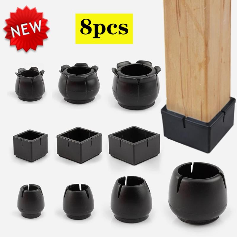 16 Pcs Chair Feet Cups, 3136mm Antislip Pvc Square Table Leg Cups