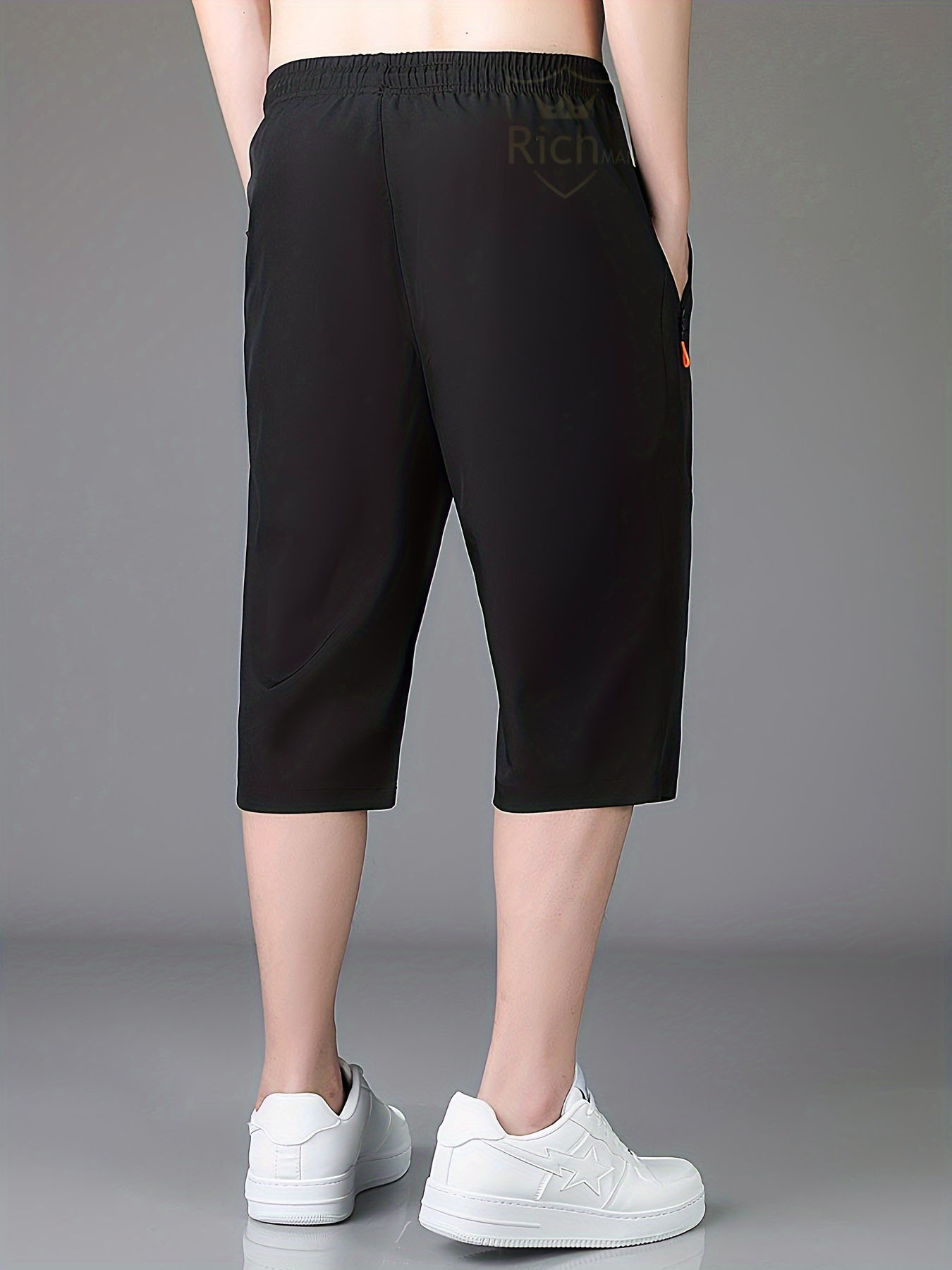 Men's Casual Multicolor Zipper Pockets Straight Leg Loose Fit Active Shorts