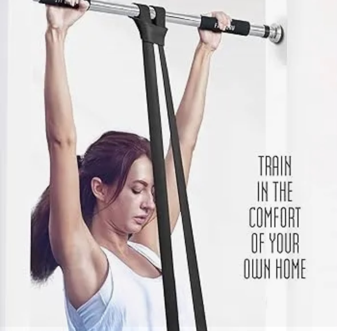 Iron Door Way Gym Bar – Adjustable Pull Up Bar for Doorway | Chin Up Bar Rod Stand for Home Gym Fitness, Adults & Kids | Door Pullup Bar with Strong Grip Handles