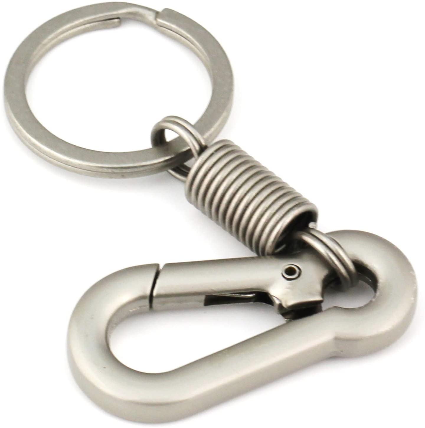 Maycom Retro Style Simple Strong Carabiner Shape Keychain Key Chain Ring Keyring Keyfob Key Holder (matte Silver)