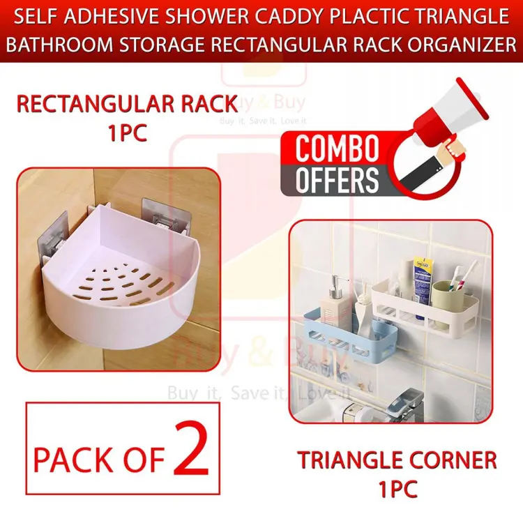 Acrylic Corner Shower Caddy Shelf Bathroom Storage Holder Rack Organizer 2  Pack