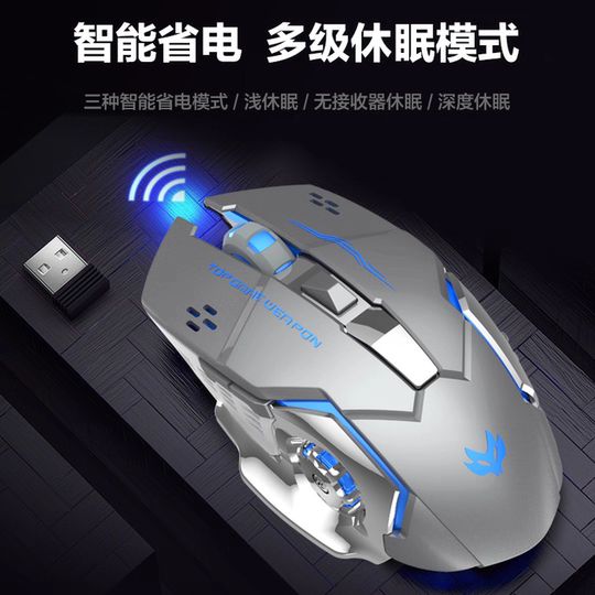 PRO WIRELESS GAMING MOUSE 6D 2.4GHZ+BLUETOOH DUAL MODE RGB RECHARGEABLE LONG BATTERY TIMING