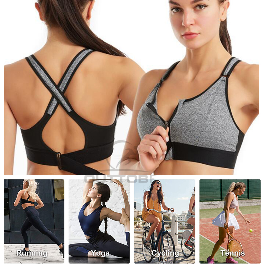 Buy Wholesale China Sports Bra Women Zipper Push Up Yoga Bra Fitness Top  Athletic Running Shockproof Padded Active Wear & Yoga Bra at USD 7.99