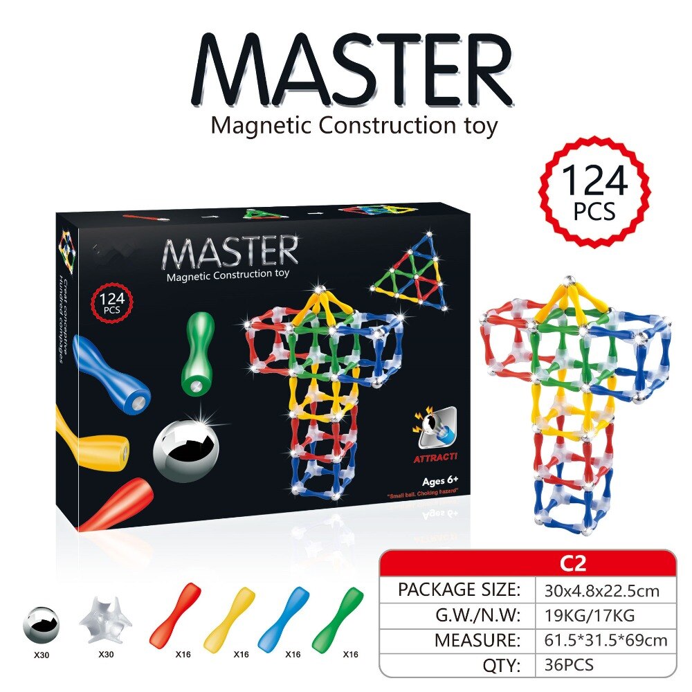Magnet Construction Toy - 124 Pieces