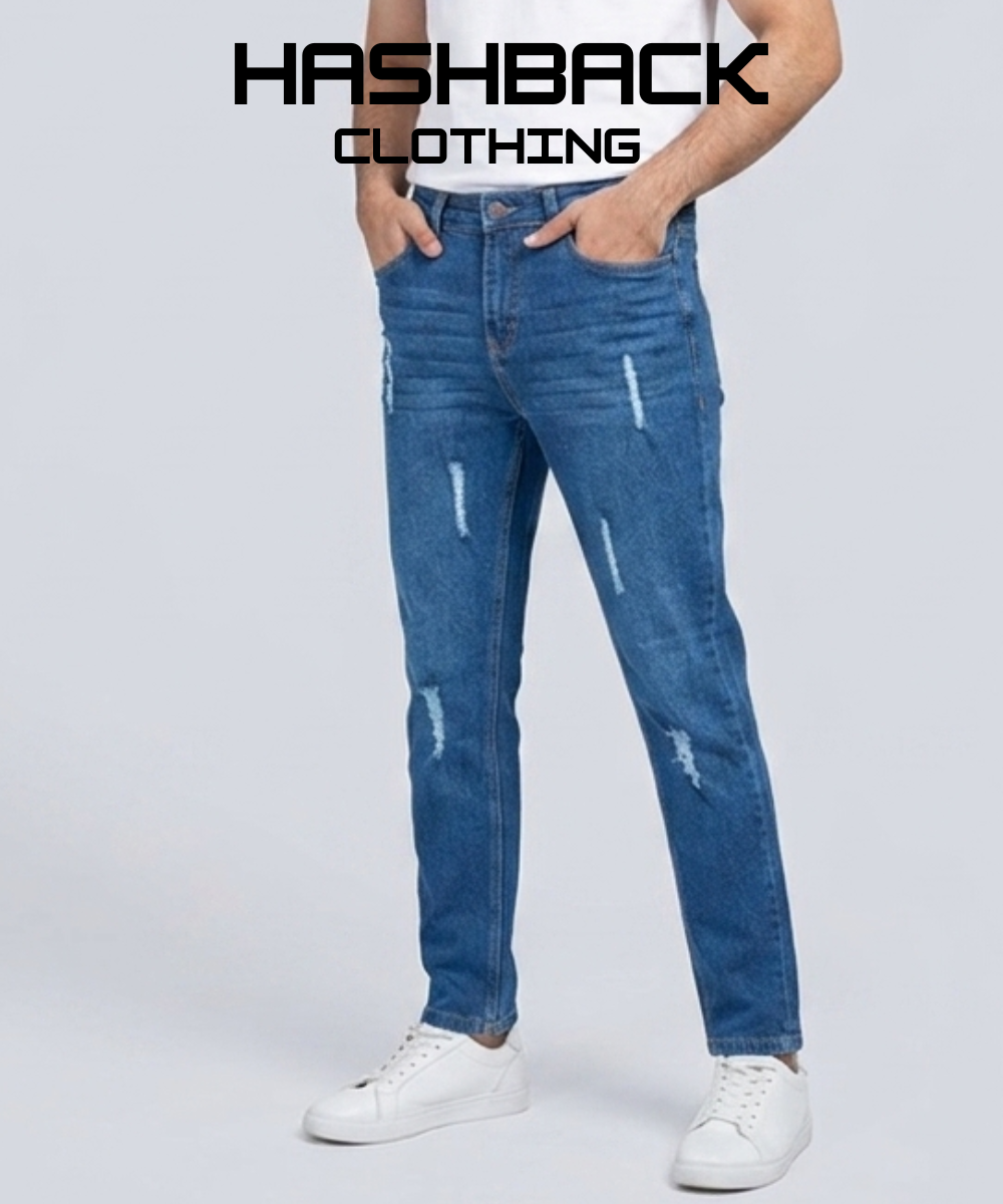 HashBack Denim Stretchable Jeans for Men - Stylish and Comfortable Bottoms - Premium Quality and Wash and Wear