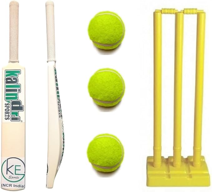Sports Cricket Set, Size 6 Bat with Wickets and Tennis Balls, Youth Training Kit, 10-15 Years, Upto 168 cm Player Height, Multicolour