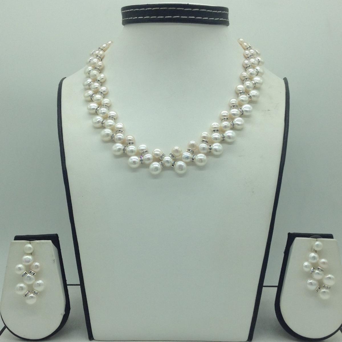 Stylish Pearl Necklace With Earrings For Girls - High Quality -Original Display Picture