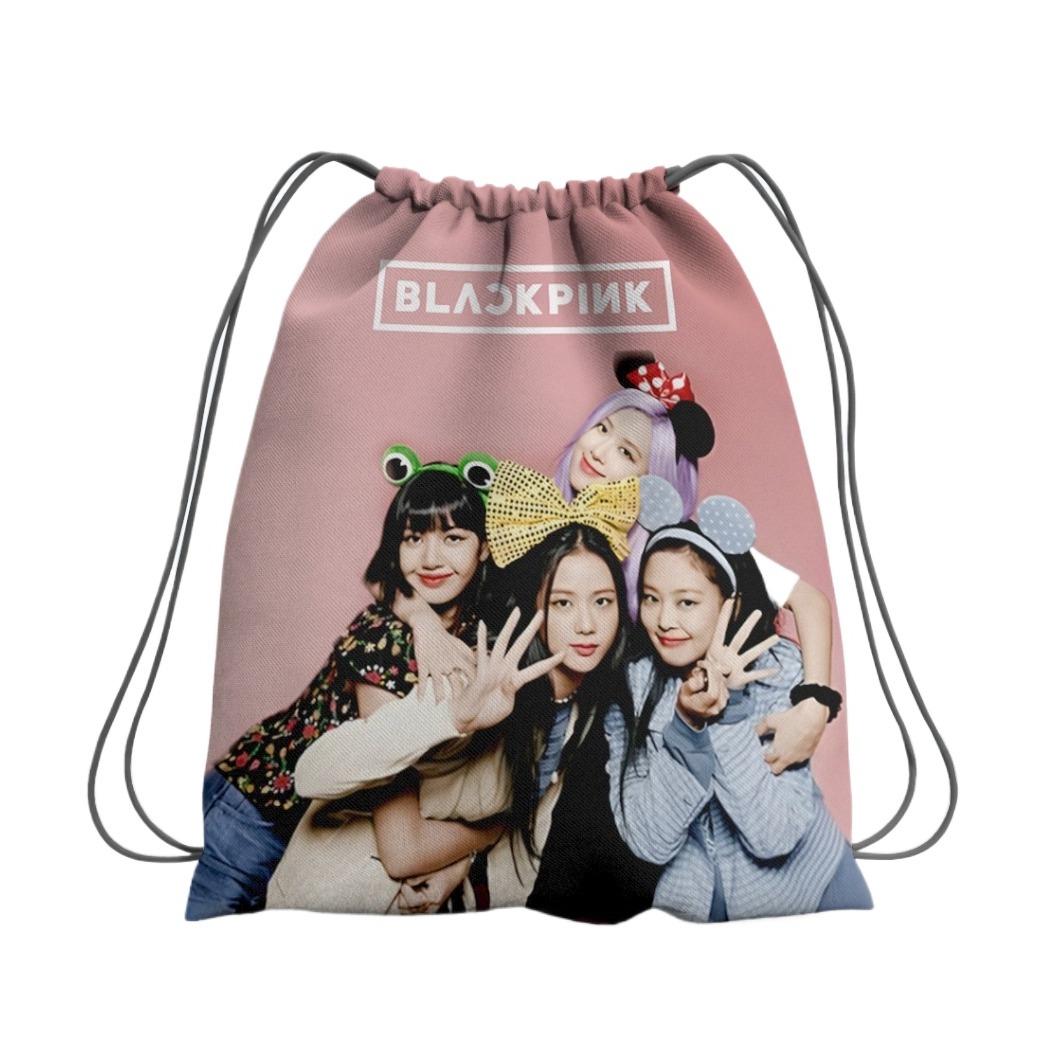 Black pink drawstring bag hotsell