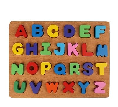 Wooden Capital ABC Learning Board, Montessori Alphabet Learning Puzzle, Preschool Learning Puzzle, Early Learning Educational Toy