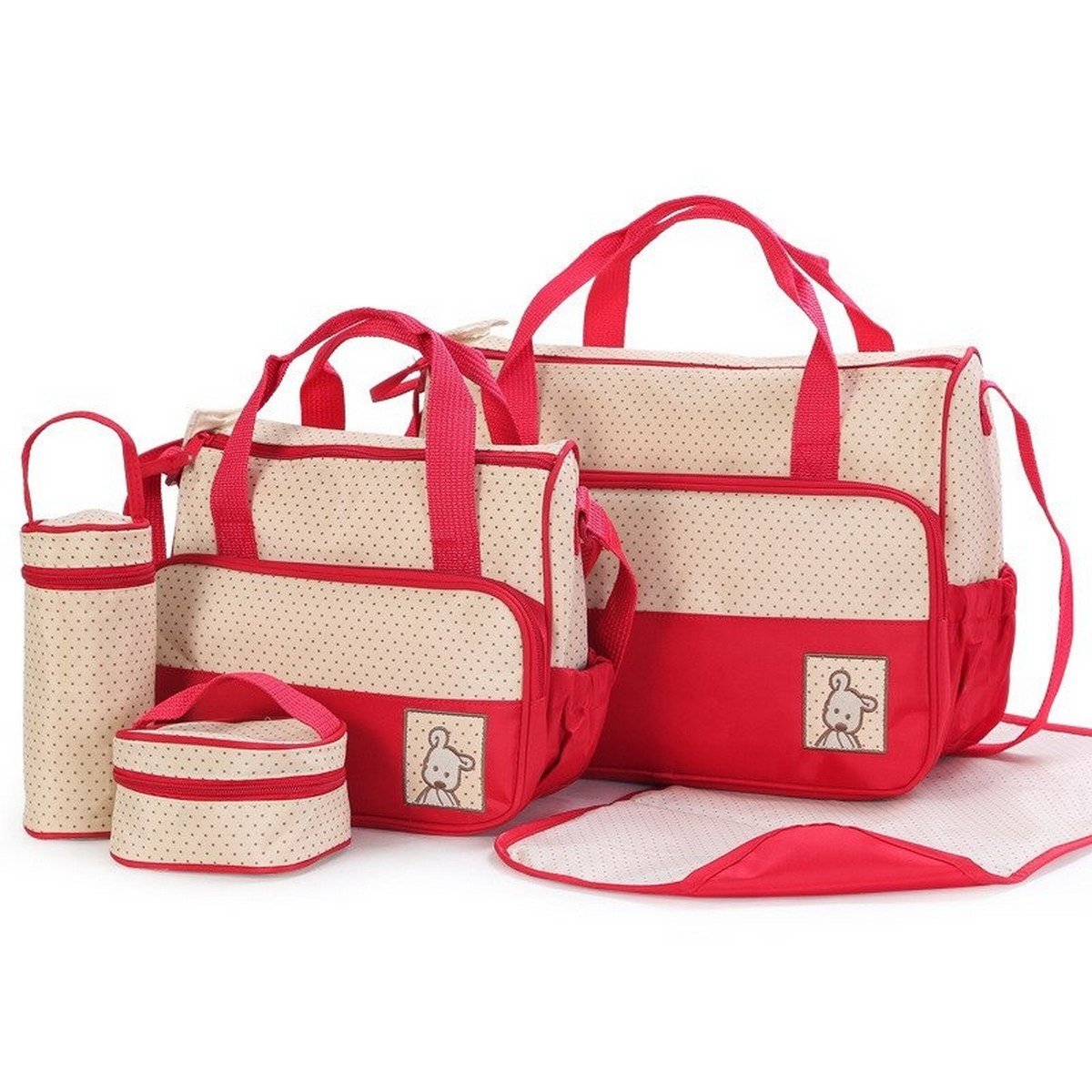 Diaper Baby Bag with changing Mat 5 pcs