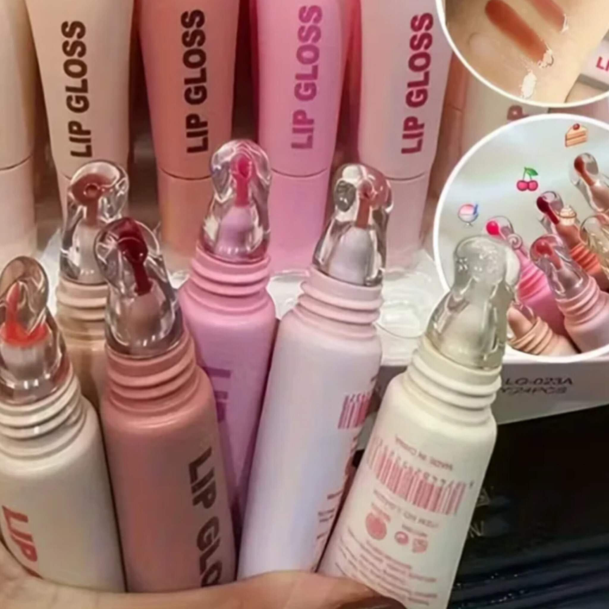 Roll-On Plumping Lip Gloss Hydrating  Glossy Squeeze Peptide Lip Tint | High Shine Glossy Finish Dupe Tint Balm Gloss For Your Lip Makeup | Tinted Serum Lip Balm