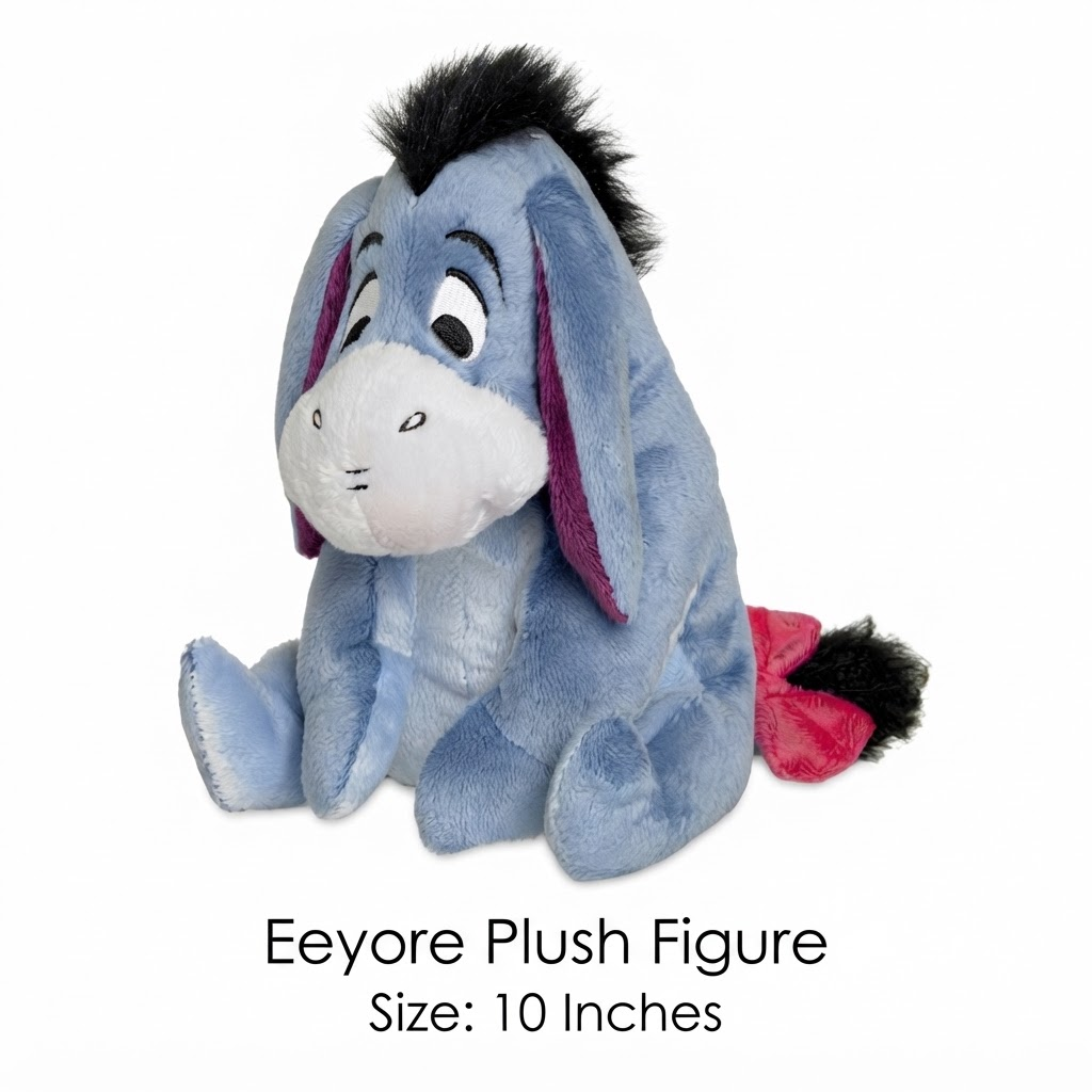 Disney Winnie the Pooh Eeyore Donkey Plush Toy 10 Inches – Soft Cuddly Stuffed Character Doll for Kids & Disney Fans