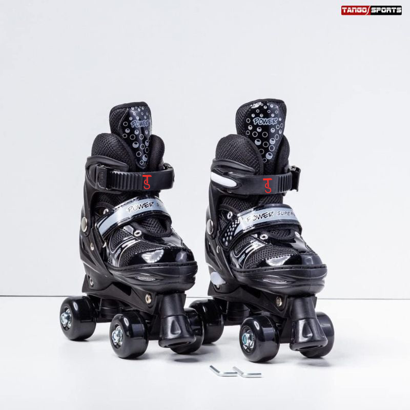 Power Superb Adjustable Roller Skate Shoes 2-Rows 4-Wheels - 2 Colors - Skating Shoes Premium Quality & Adjustable Different Size