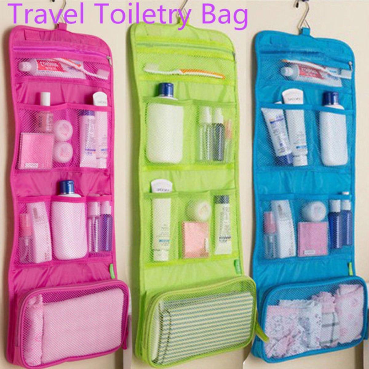 Foldable Cosmetic Bag Large Capacity Hanging Shower Makeup Bags Travel Organizer Necessary Beauty Case