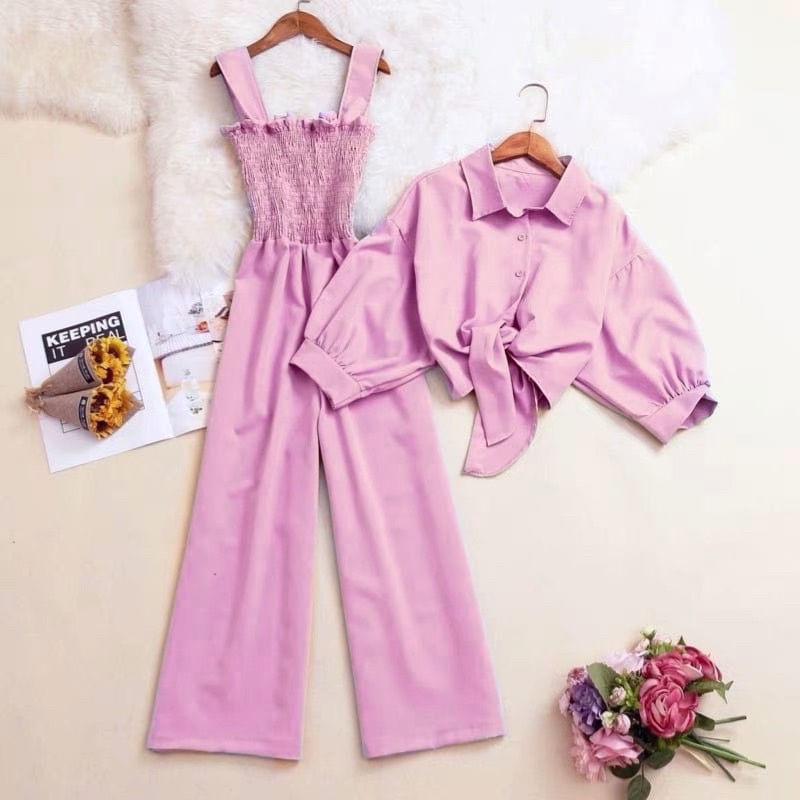 Most Demanding Design Stitched Stylish Western Wear Jumpsuit 2Pc Dress For Women and Girls