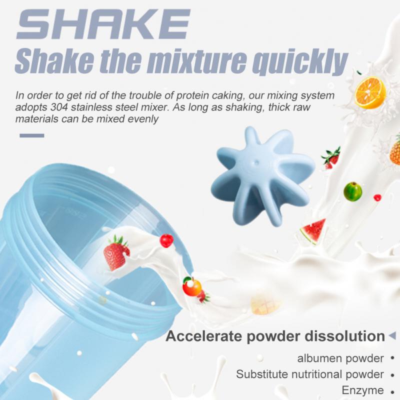 Protein Shaker Bottle Sports Gym Water Bottle Multi-Purpose Shaker with Mix Ball Blender Bottle BPA Free Plastic Easy Grip Leak Proof 700ml Gym Bottle for Gym Protein, Smoothies, Batters Fitness Workout Sports Protein Shaker Bottle with Whisk Ball