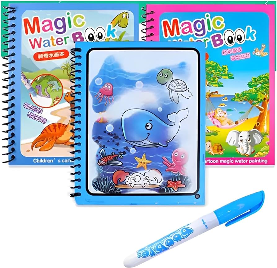 Magic Water Coloring Book for Kids ll Reusable Magic Water Quick