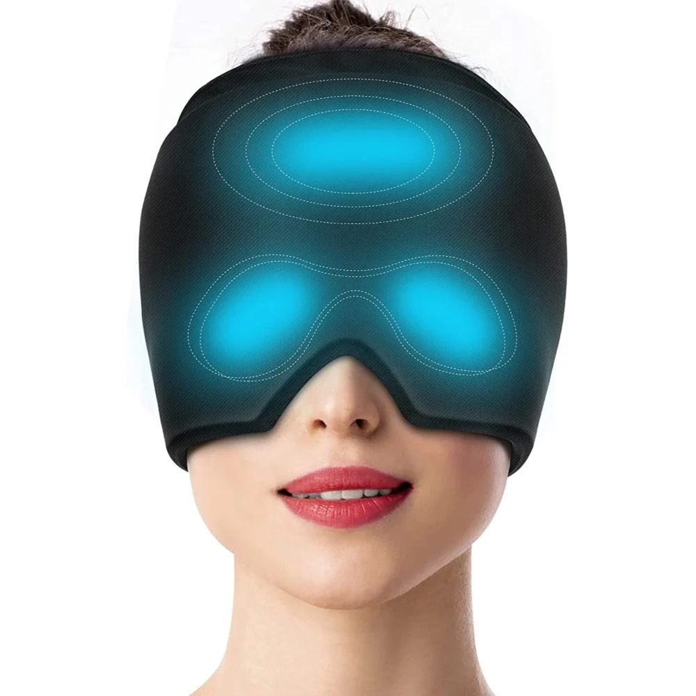 Migraine Relief Hat for Headache – Hot & Cold Therapy Gel Ice Cap | Full Head Coverage Ice Pack for Migraine, Eye Strain, Sinus & Stress Relief | Reusable Headache Cap for Men & Women | Random Colors