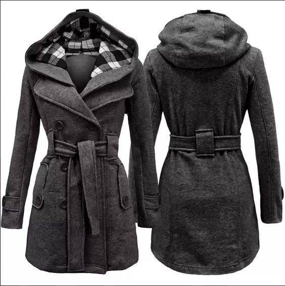 Latest Trench Hooded Check Style Winter Hooded Coats.