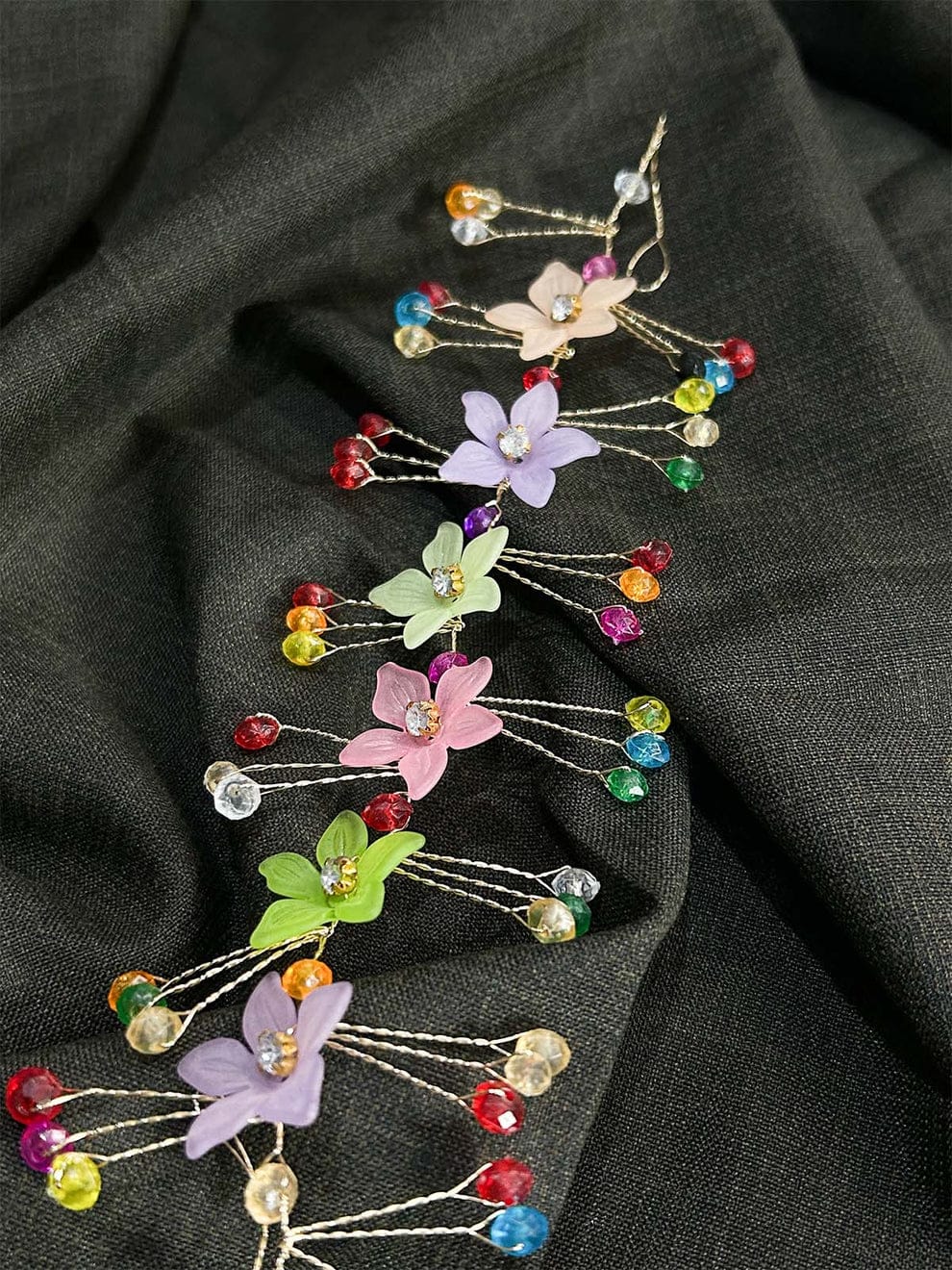 New Fashion Flower Headband With Ribbon Wearth Wedding Party ladies Girls Garlands Floral Crown Rhinestone Hairband