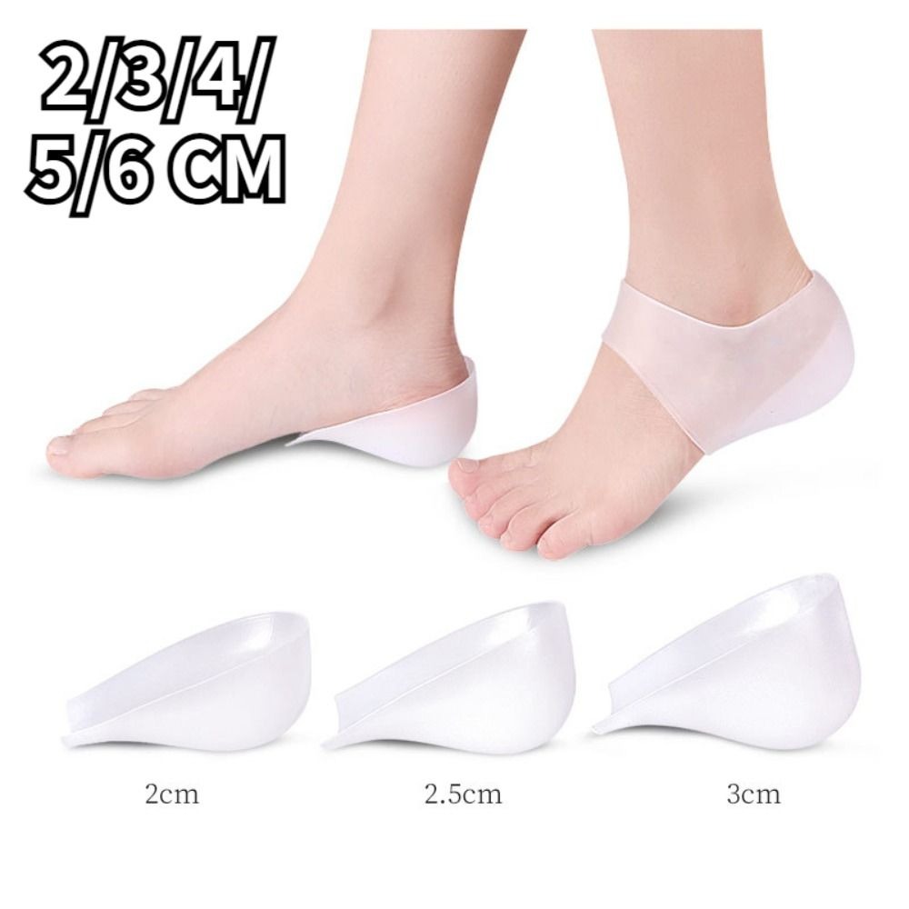 1Pair Silicone Heel Socks Invisible Height Increased Insole for Women Men insoles 2-6cm insoles for plantar fasciitis shoe sole