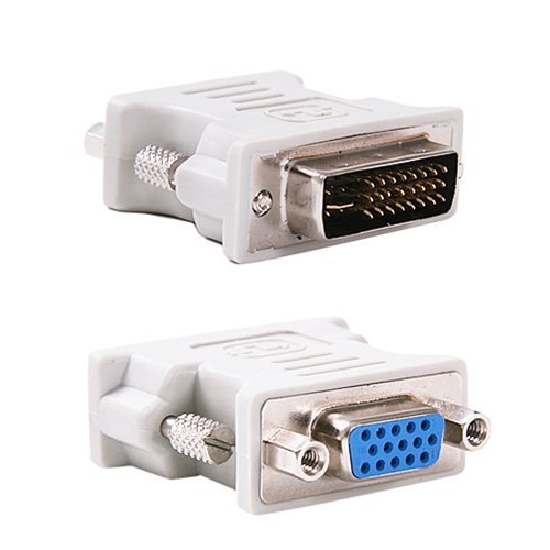 DVI to VGA Adapter Connector - Plug and Play, Dual Display Support, Black