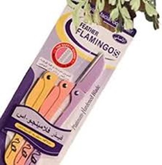 (Pack Of 3) Feather Flamingo Facial Razor for Face, Eyebrows & Body shaving |  Facial Touch-up Razor | Flamingo Facial Razors for Face, Eyebrows & Body Hair Removal | Facial Razors for Body, Face, Eyebrows Hair Removal
