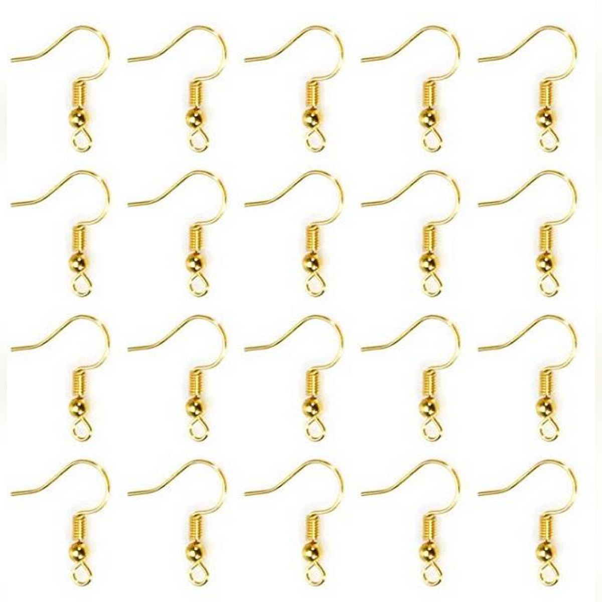 25 Pairs Golden Earring Hooks Base For Jewelry Making