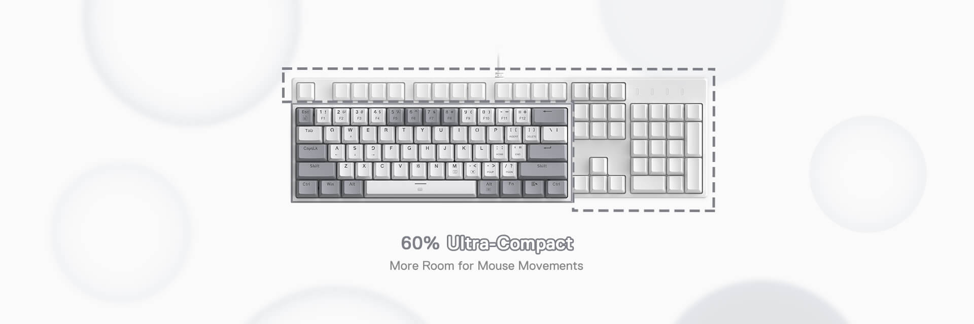Redragon K617 Fizz 60% Wired RGB Mechanical Gaming Keyboard White Grey 61 Keys Hot-Swap Compact Mechanical Keyboard Linear Red Switch 15 368010b7c5fb73e4cc17e537683815b2