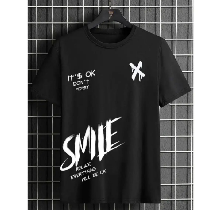 New SMAILE printed High Quality T Shirt For Boys And Men