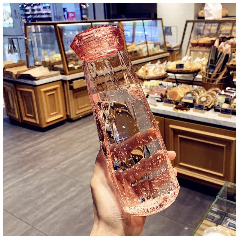 Smart Diamond Glass Colored Travel Water Bottle 500ml  Fancy & Stylish Bottles