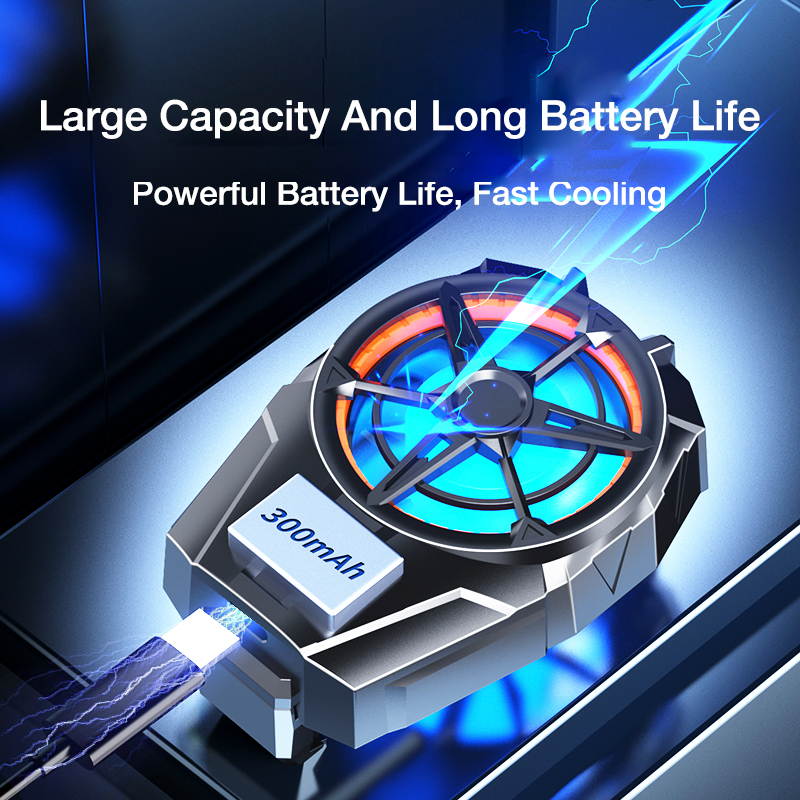 X52 Universal Rechargeable Battery Wireless Mobile Cooling Fan With Three Speed Modes Heat Sink Radiator Game Silent Cooler System | Adjustable Portable Turbo Hurricane Phone Gamepad Holder | For Gaming PUBG, Free Fire