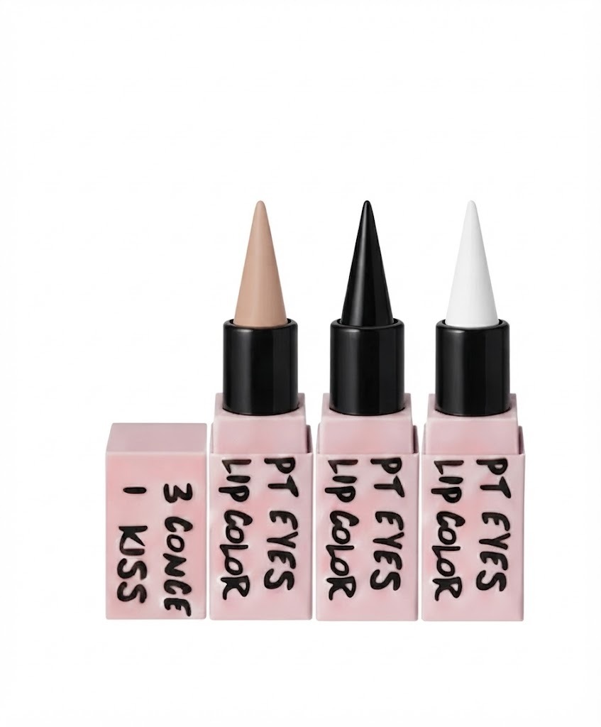 HUDAMOJI 3 in 1 Eyes Kajal Pencil | Waterproof Long Lasting Eyeliner | Black White Nude Eye Pencil for Waterline, kajal stick
