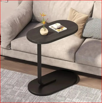 Oval Shaped Table 'C' Shaped Laptop Table, Coffee Table, C Sofa Side Table Modern End Table for Couch