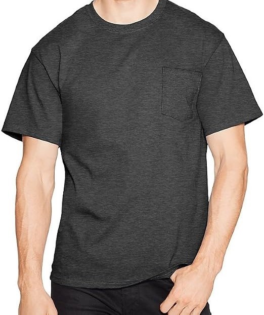 Charcoal Grey Half Sleeve Plus Size Pocket Tshirt 3XL 4XL 5XL 6XL 7XL 8XL 9XL 10XL