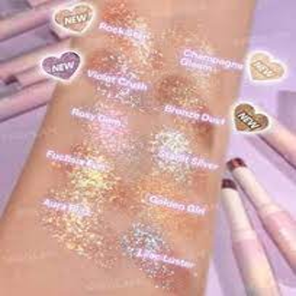 Jelly Eyeshadow Highlight Stick, Glitter Shimmer, High Pigmentation, Long Lasting