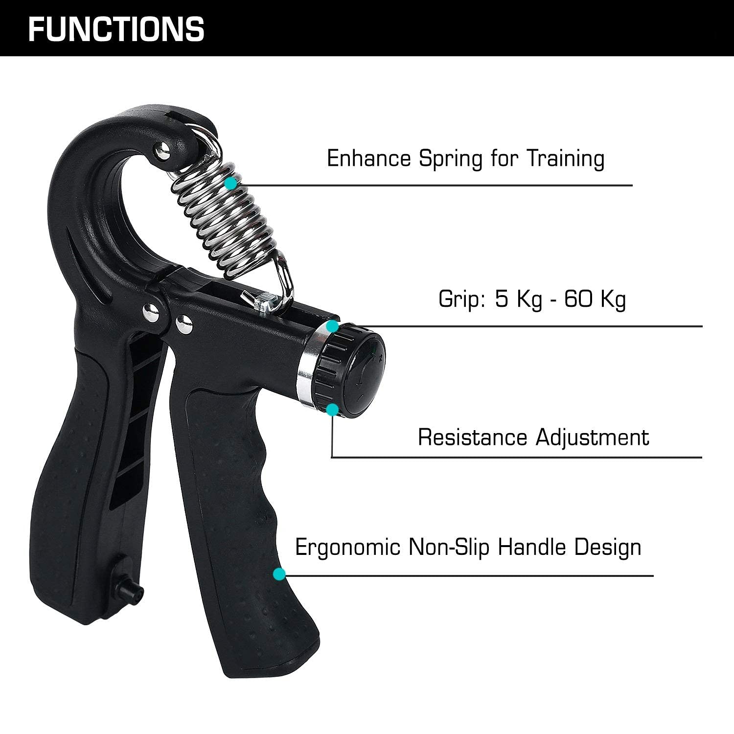 Face Value  Counter 10KG To 60KG Weight Adjustable Professional Counter Hand Gripper for Men & Women | Counter Hand Grip|Finger Exerciser|Power Gripper