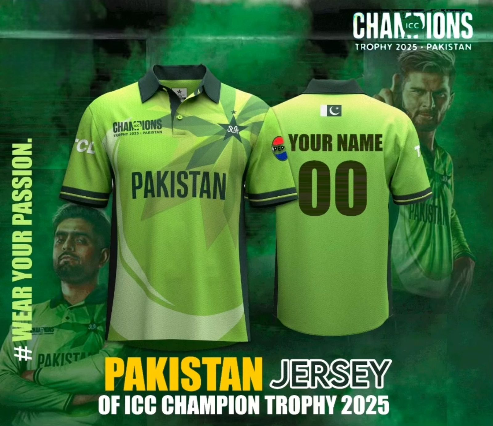 Pakistan Team Shirt 2025 ICC Champions Trophy 2025 Official Article