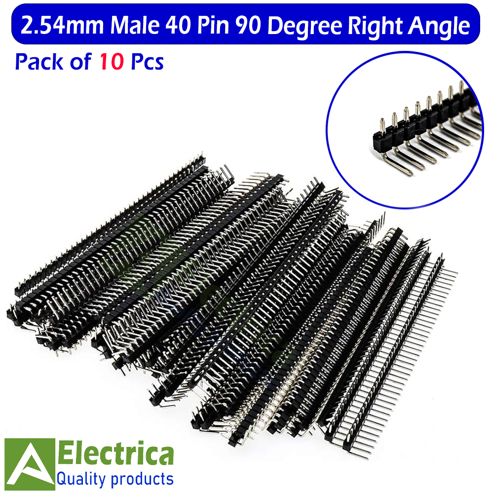 CHANZON Ronde Pin Header Strip voor Arduino Gpio 40pin x 5st Mannelijke Headers Pins Recht Enkele Rij Goud Geplateerd Afstand 2,54 mm 0,1 inch Breakaway voor PCB Connector Raspberry Pi Machine