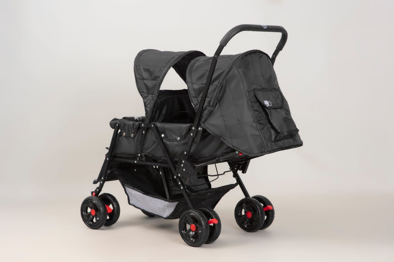 Twin Double Seat 8 Big Tyres Alloy Foldable Baby Stroller Pram