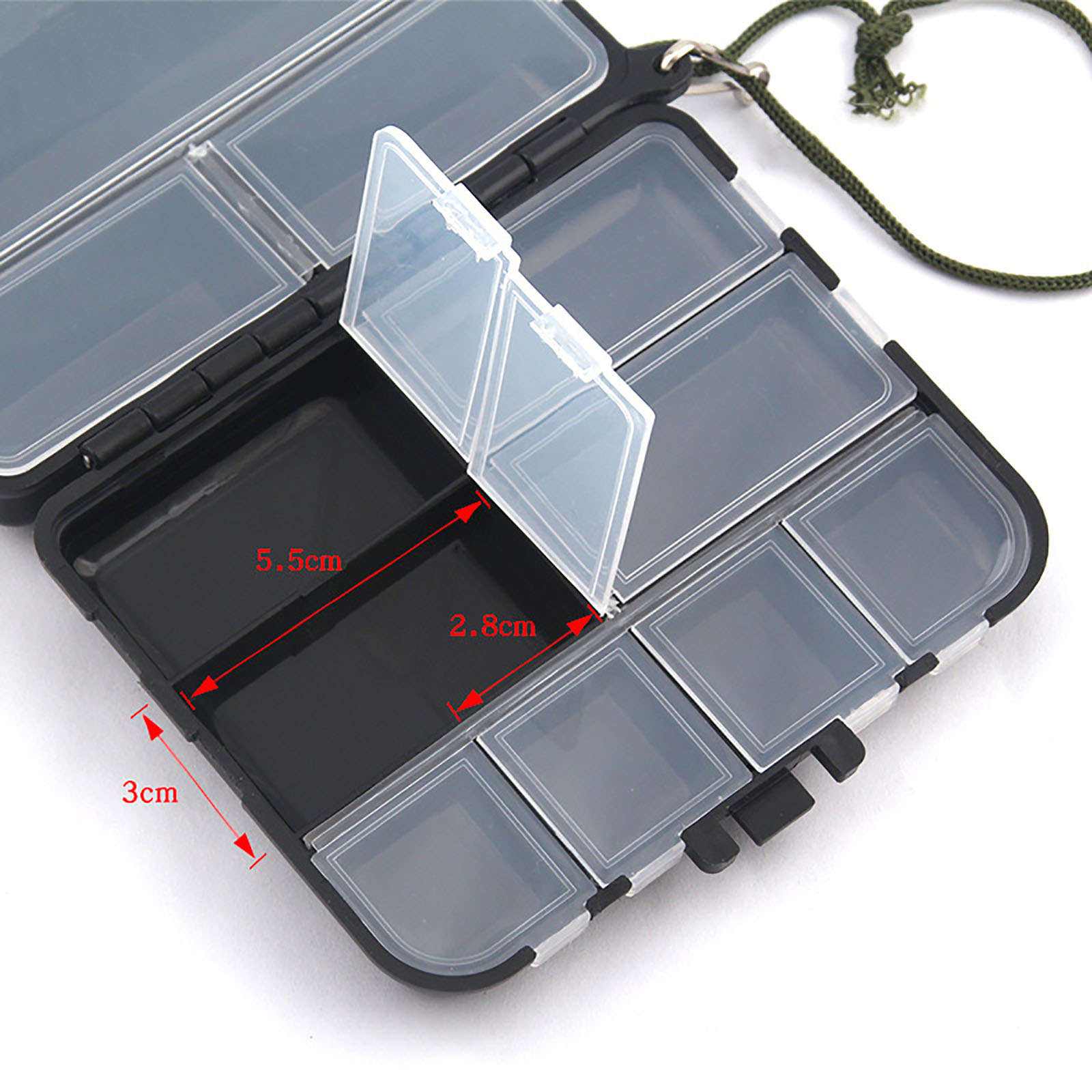 Fishing Tackle Box Organizer Portable Mini Double Sided Fishing