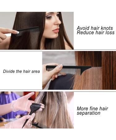 (1pcs)Parting Comb for Braids, Teasing Combs with Stainless Steel Pintail for Hair Styling Hairdressing