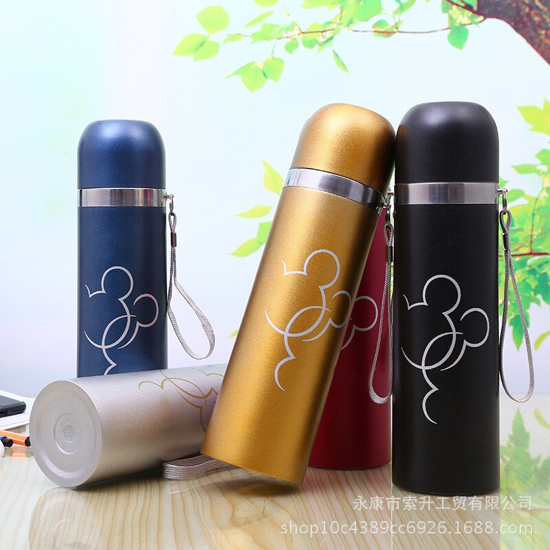 Stainless Steel Vacuum Flask Defects Light Weight 500Ml Cartoon Thermos Portable Bottle