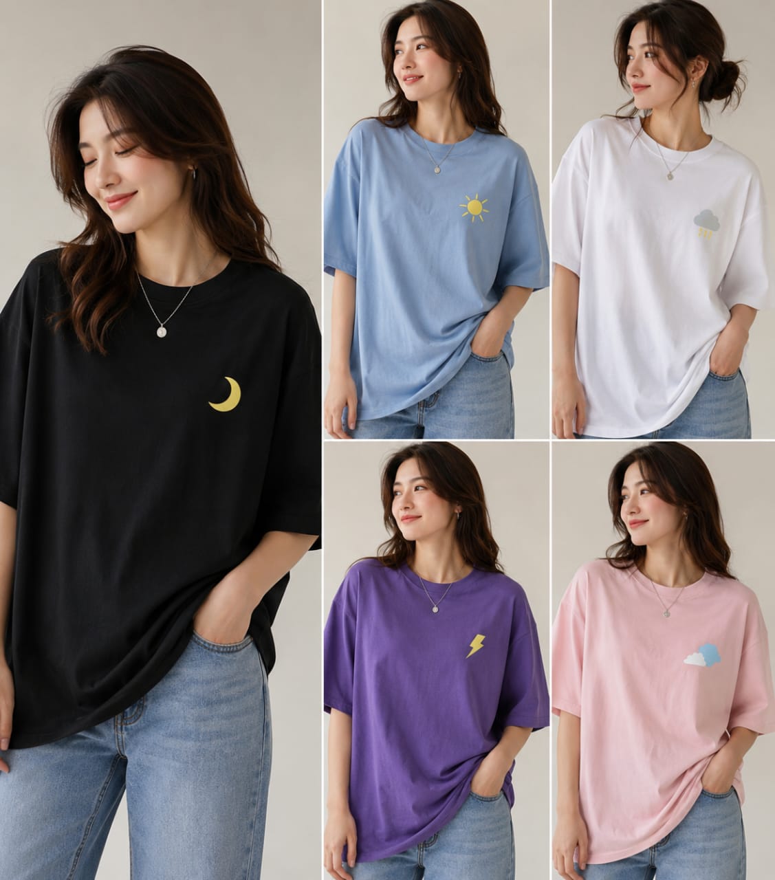 Pack of 5 Plain Cotton Short Sleeve T Shirt For Women and Girls Casual Summer Wear Soft Breathable Fabric For All Day Comfort
