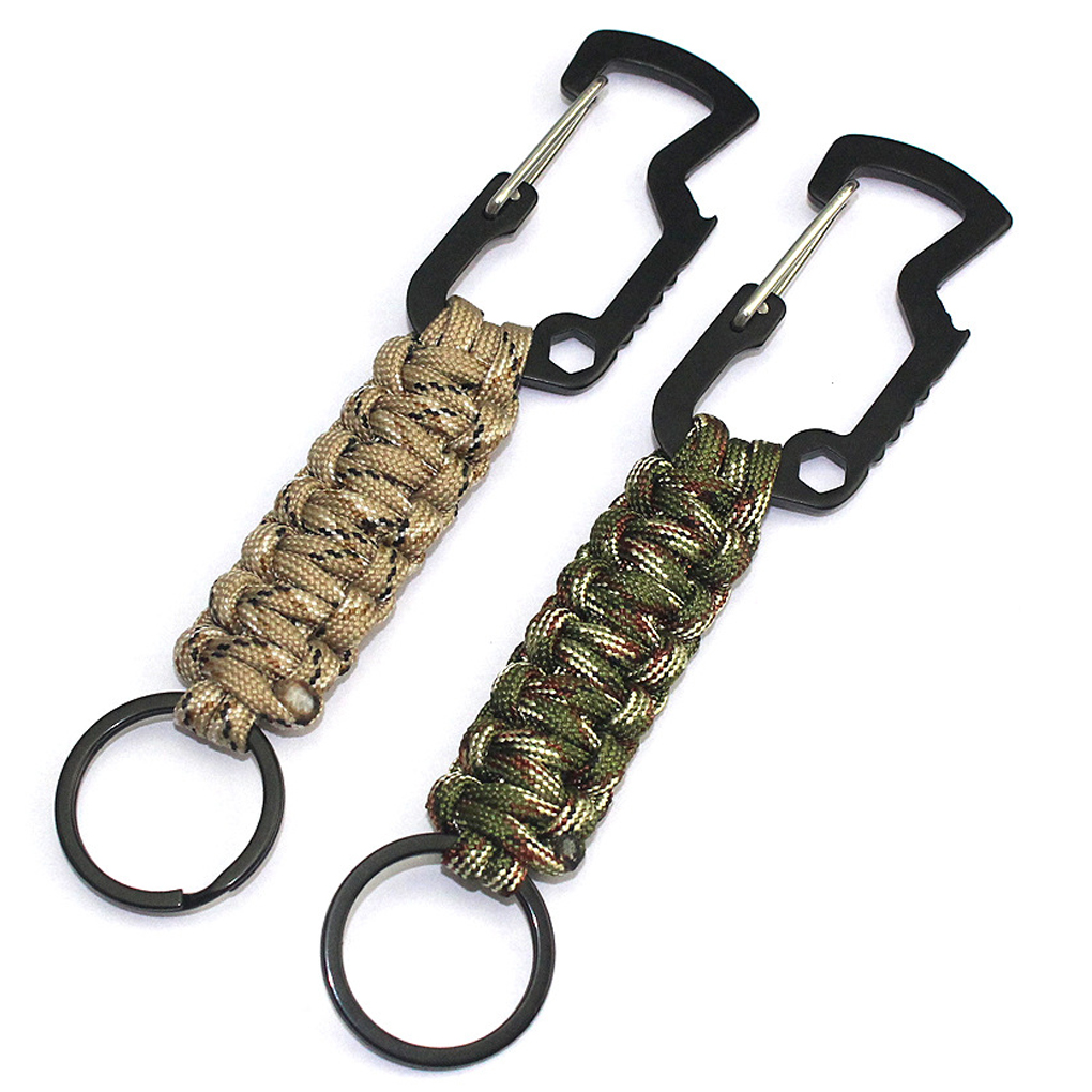 Outdoor Keychain Ring with Carabiner, Paracord Cord, Survival Tools, & –  Camping Is Easy