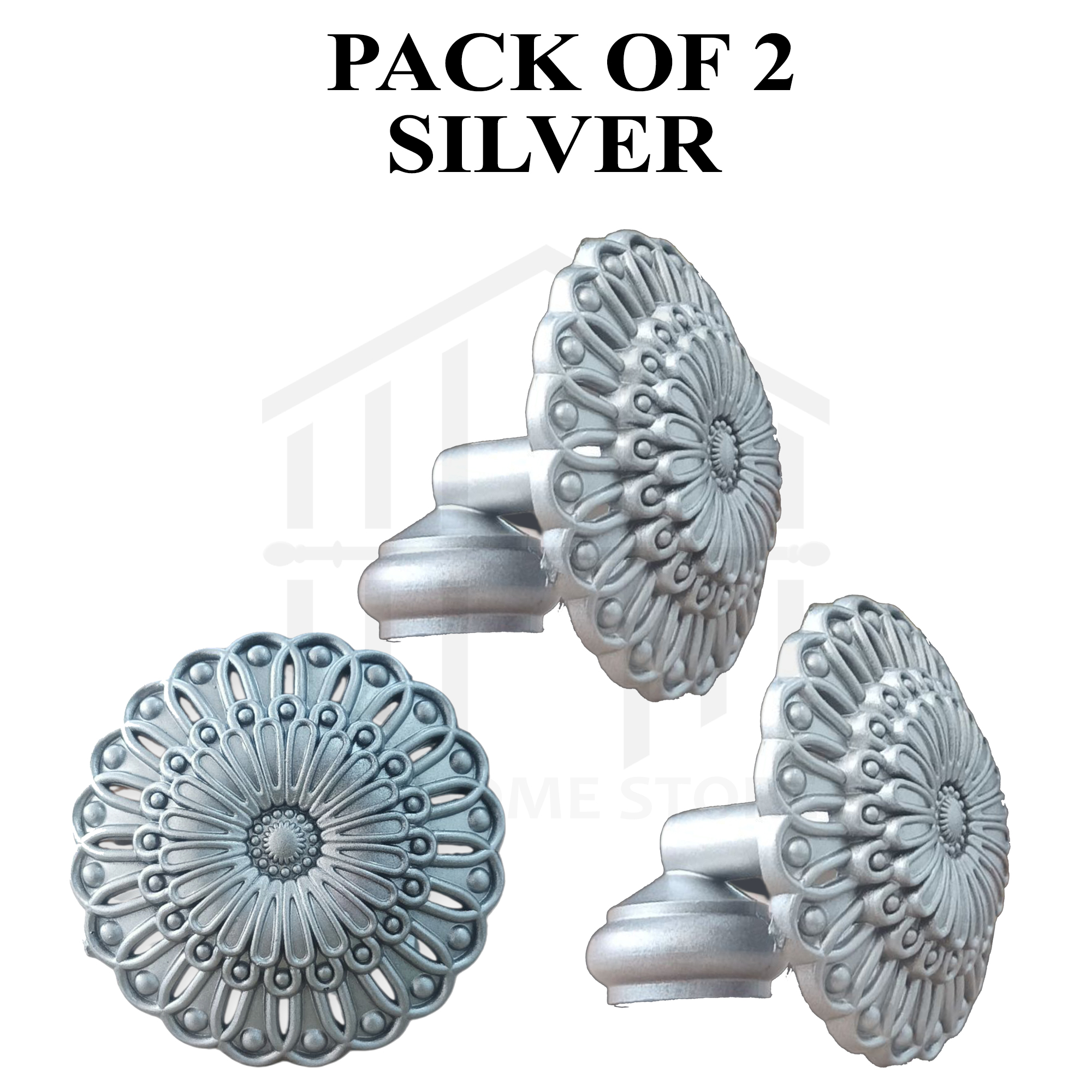 CURTAIN ROD END STOPPERS, PVC DURABLE FLOWER SHAPE DESIGN CURTAIN KNOBS, LIGHT WEIGHT CURTAIN END CAPS