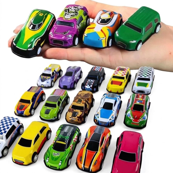 3 to 24 Packs Alloy Diecast Pull Back Toy Cars Set Multiple Designs Collection – Mini Metal Racing Car for Kids, Boys & Toddlers