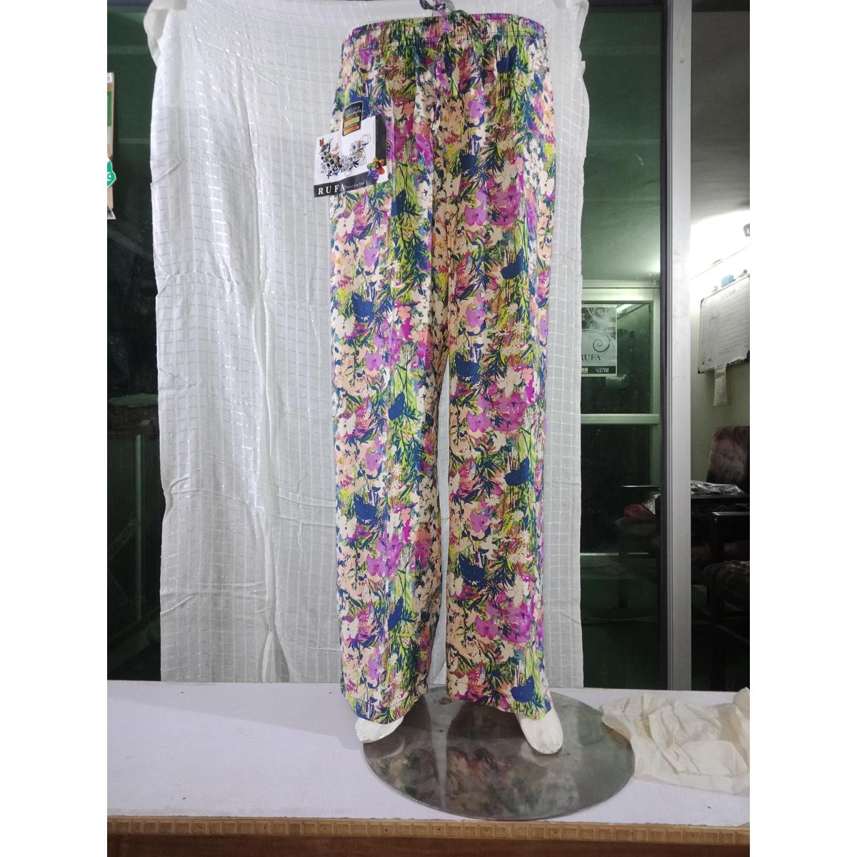 Rufa, all seasons, multicolour, cotton blend soft fabric, printed trousers and pants for ladies